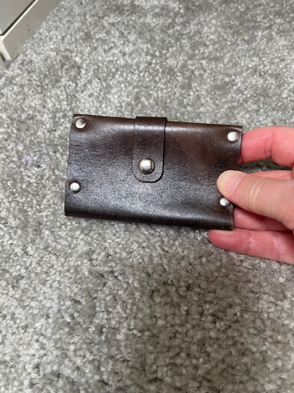 Handmade black leather wallet